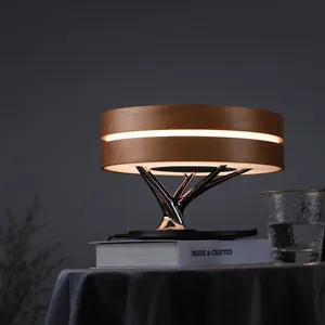 Lampu Meja LED Samping Tempat Tidur Desain Modern Mewah dengan Speaker Musik dan Pengisi Daya Nirkabel Lampu Malam