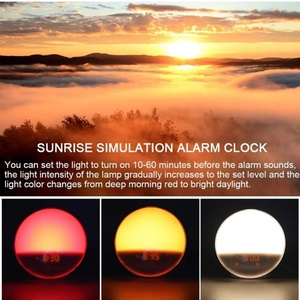 Custom logo Smart Wake up <b>LED</b> Light Sunrise Alarm <b>Clock</b> Lamp Lights for Kids Adults Bedrooms - Product Image 6