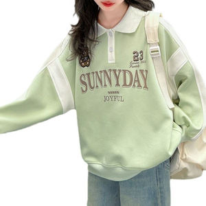 Sudadera Casual de Primavera para Niñas, Nuevo Estilo, Cuello Polo, Manga Larga, Top de Moda para Niñas Pequeñas, Primavera-Otoño - Product Image 2