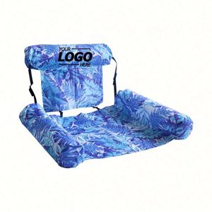 Chaise longue gonflable avec housse en tissu - Chaise de plage portable et flotteur de piscine pour le plaisir estival - Product Image 1