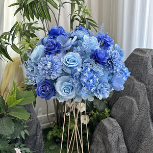 Customization <b>Artificial</b> <b>Flower</b> Ball Centerpiece Blue <b>Hydrangea</b> Rose Mixed Arrangement for Wedding Event Party Decoration - Product Image 5
