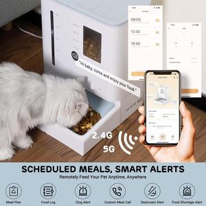 Ensemble 2 en 1 WiFi 5G/2.4GHz, distributeur automatique de nourriture et d'eau pour animaux de compagnie, grande capacité de 300 oz pour 2 semaines, parfait pour les parents qui travaillent - Product Image 2