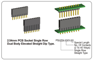 Trong kho thương hiệu ban đầu lông xếp chồng tiêu đề <span class=keywords><strong>2.54mm</strong></span> Pitch thẳng loại hàng duy nhất 20 vị trí Nhà sản xuất - Product Image 4
