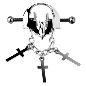 QKKQ Bat Dance Nipple <b>Clamps</b> 304 Stainless Steel <b>Clips</b> Wearable Nipple <b>Clamps</b> with Steel Chain Breast Bondage Sex Toys for Women - Product Image 2