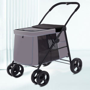 Carrito Plegable de 4 Ruedas para Mascotas, con Tela Transpirable, Techo de Malla Transparente, Diseño Moderno para Animales Lesionados - Product Image 1