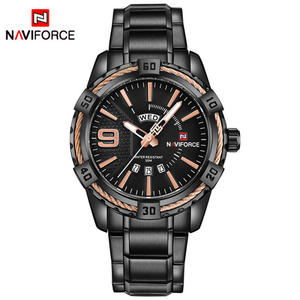 Montre à quartz tendance pour homme NAVIFORCE 9117 de marque supérieure, avec éclairage nocturne, bracelet en acier inoxydable, étanche, montre de sport décontractée 2026 - Product Image 4