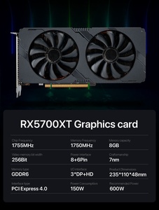 New Dual Fan 256Bit 8GB GDDR6 Memory PCI 3.0 X16 Desktop PC Components Office Internet Cafe Upgrade for <b>Radeon</b> <b>5700</b> Dual Fan Des - Product Image 6