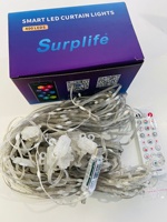 Guirlandes lumineuses intelligentes pour rideaux à LED RVB à l'intérieur et à l'extérieur, motif de texte personnalisé, contrôle de points étanche pour les vacances de Noël.