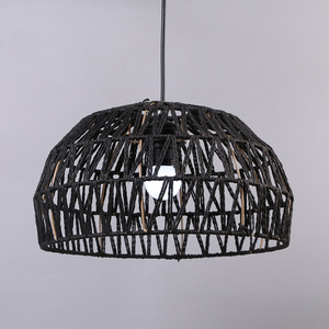 Paper <b>Rope</b> Lampshade Round Khaki Chandelier Shade For Restaurants Tea Rooms Home Decor - Product Image 3
