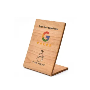 New Design Eco Wooden Stand Touchless NFC NTAG213 13.56MHZ Wooden NFC Stand NFC Wooden Stand