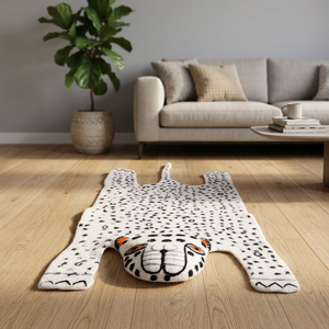 Leopard Skin <b>Felt</b> Wool Rug- Handmade Boho Safari Decor - Product Image 5