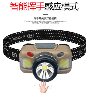 Lampe frontale LED COB à lumière blanche avec capteur de mouvement, rechargeable par USB, pour la pêche en plein air et le cyclisme - Product Image 5