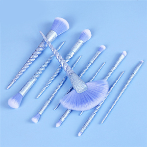 2024 nouveau Style luxe <span class=keywords><strong>licorne</strong></span> violet paillettes Nylon Fiber ABS professionnel <span class=keywords><strong>maquillage</strong></span> brosse ensemble beauté cosmétiques outils marque privée - Product Image 4
