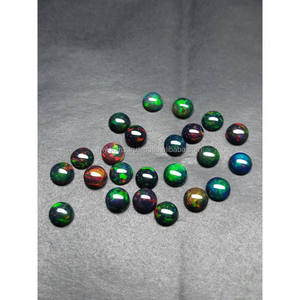 Ópalo Negro Etíope Natural de Alta Calidad de 6 mm, Cabujón de Gema con Fuego Azul, Certificado por Terceros para la Fabricación de Joyas al por Mayor - Product Image 2