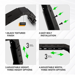 Universele Hoge Overland Bed Rekken Voor Pick-Up Trucks Ijzer En Stalen Dak Mount <span class=keywords><strong>Cargo</strong></span> <span class=keywords><strong>Carrier</strong></span> Met 2 Led-Verlichting - Product Image 4