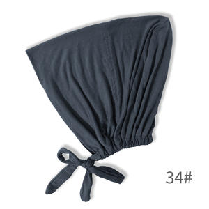 Chapeau turban en coton mercerisé pur de style décontracté de haute qualité, chapeau musulman, bonnet de base avec bande élastique réglable - Product Image 6