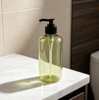 Bouteilles à pompe carrées en plastique de 350 ml, en promotion, pour lotion, avec logo PP, pour soins de la peau, parfum, crème, eau