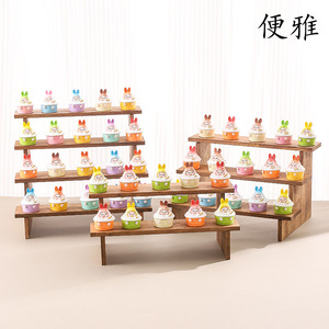 Présentoir pour boîtes mystères à figurines mignonnes couleur noyer, étagère à figurines Bubble Mat, présentoir à jouets tendance - Product Image 4