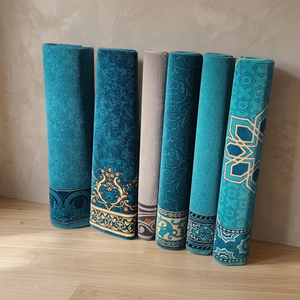 Alfombra Adiva Shaggy Moderna con Diseño Floral, Tejida con Pelo Alto, Base Acolchada de Yute, Fabricada en Gaziantep, para Sala de Estar, Hecha a Máquina, de Poliéster - Product Image 3
