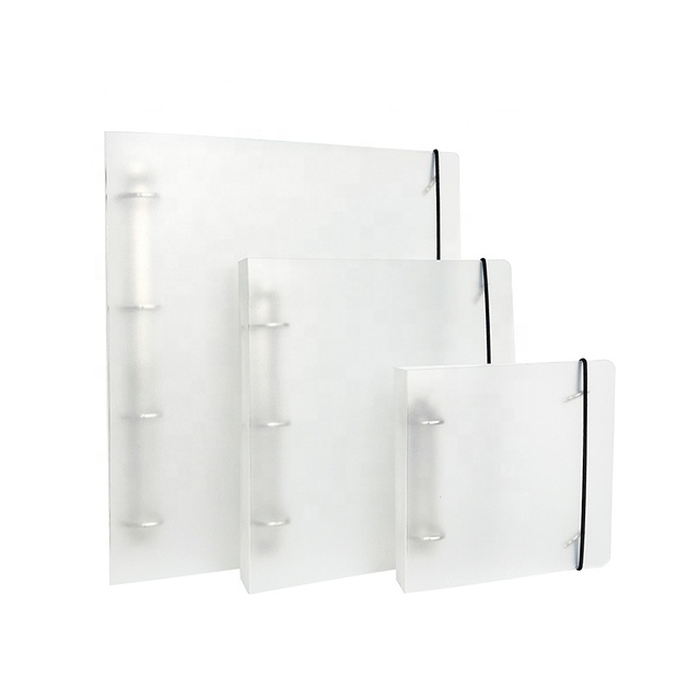 Paper Envelope Plastic Binders A5 3 Metal Rings Clear Translucent Plastic Durable Binder Protector Cover for DIY Scrapbook
