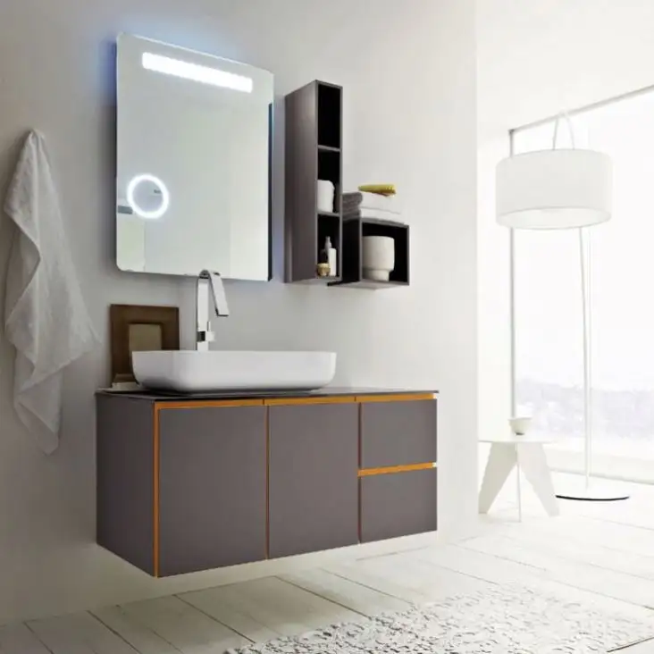 Nueva moda moderna muebles del gabinete del cuarto de baño vanidad gabinetes de espejo