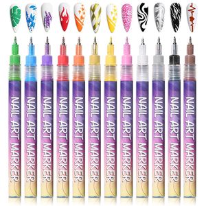 Factory Direct 12 Color Needle Tube Nail Drawing <b>Pens</b> Set Nail Art Acrylic Dry <b>White</b> <b>Pen</b> Nail Oil Polish <b>Pen</b> - Product Image 1