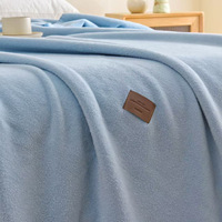 Selimut Warna Solid Motif Macan Salju - Selimut Hangat Multifungsi untuk Tidur Siang di Kantor & Penggunaan Sehari-hari