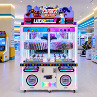 Grande machine à griffes avec 68 pinces doubles pour deux joueurs, machine à griffes d'arcade pleine grandeur avec cabinet en métal et acrylique pour les prix cadeaux