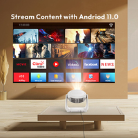 Projecteur vidéo intelligent portable VEVSHAO A10 Plus 720P HD Android 11.0 avec veilleuse et mise au point automatique