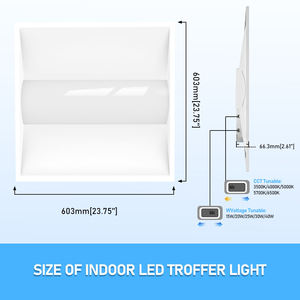 Oferta Especial, Lámpara LED Troffer de Alta Venta, 2X4, CCT Seleccionable de 3000-5000K, 5850Lm, 50W, Iluminación Comercial e Industrial - Product Image 6