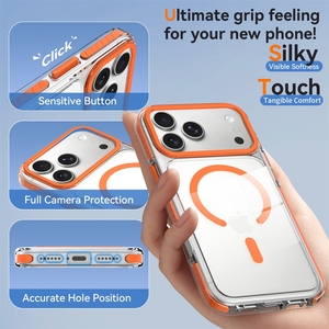 Funda Magnética para Teléfono iPhone 18 Pro Max, iPhone 17, iPhone 17 Pro Max, Transparente, Doble Color, Antigolpes, Reforzada, Anticaídas - Product Image 1