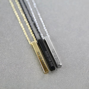 Collar negro de moda con un abalorio rectangular Bellamente grabado <span class=keywords><strong>Ride</strong></span> <span class=keywords><strong>or</strong></span> <span class=keywords><strong>Die</strong></span> hace una joyería de declaración fuerte - Product Image 1