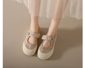 Nouveau Style de mode tendance femmes <span class=keywords><strong>ruban</strong></span> lacets de chaussures sans <span class=keywords><strong>lacet</strong></span> Chic été plat dame décontracté Sneaker poids léger pas cher marque de chaussures - Product Image 4