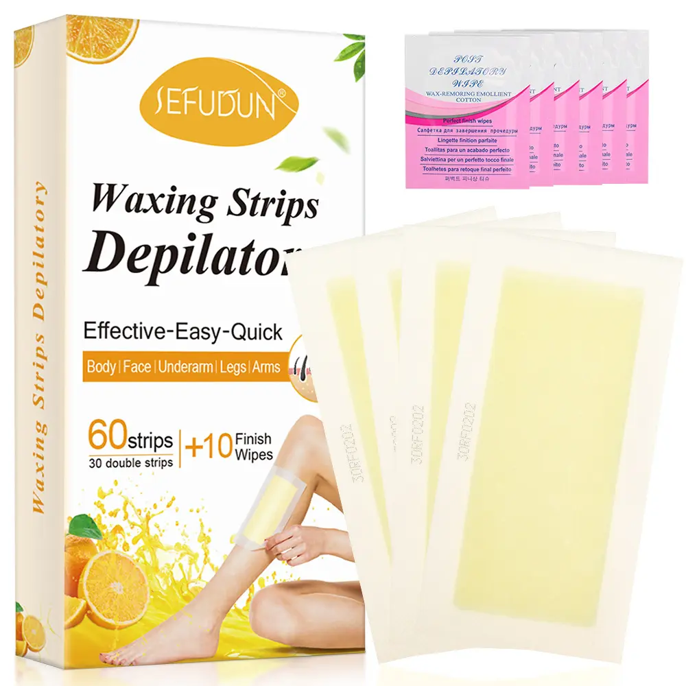 Ontharing Wax Strips Voor Armen Been Body Waxen Kit Met 60 Strips Met 10 Afwerking Doekjes