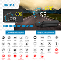 Múltiples métodos de cableado HUD M12 GPS/OBD Head up Display con función de escaneo de código de falla