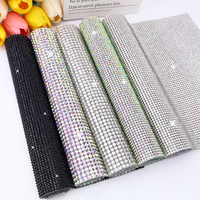 Feuille de strass en cristal de haute qualité 24x40cm, tissu en maille de verre diamanté SS20, grande feuille de strass pour robes de soirée, sacs et projets DIY