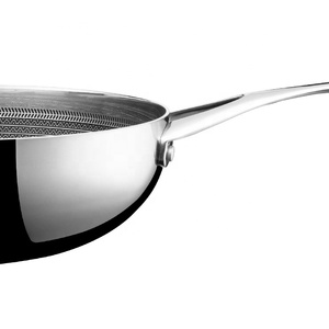 Utensilios de cocina antiadherentes de 3 capas, <span class=keywords><strong>Wok</strong></span> de cocina china de 28cm, sartén de acero inoxidable 304 - Product Image 4