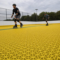 Revêtement de sol modulaire en PP pour patinoires commerciales, dalles emboîtables pour clubs, centres d'entraînement et installations de loisirs