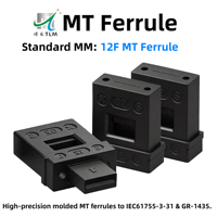 Ferrule multi-fibres moulée par injection de haute précision 12F, ferrule MT multimode à perte standard pour la communication optique