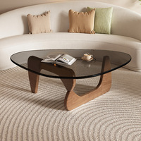 Table basse moderne en verre trempé transparent créatif, portable, pour salon et bureau à domicile
