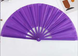 Éventails pliants en plastique de 33 cm avec poignée, blancs et noirs, en polyester, pour artisanat, Noël, à peindre - Product Image 6