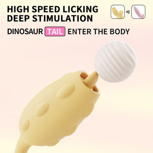 Fabrikpreis Kleiner Dinosaurier Vibrator Weibliches Sexspielzeug 12 Modi Saugend Zungenleckend Vibrierend USB-Aufladung G-Punkt-Stimulator - Product Image 6