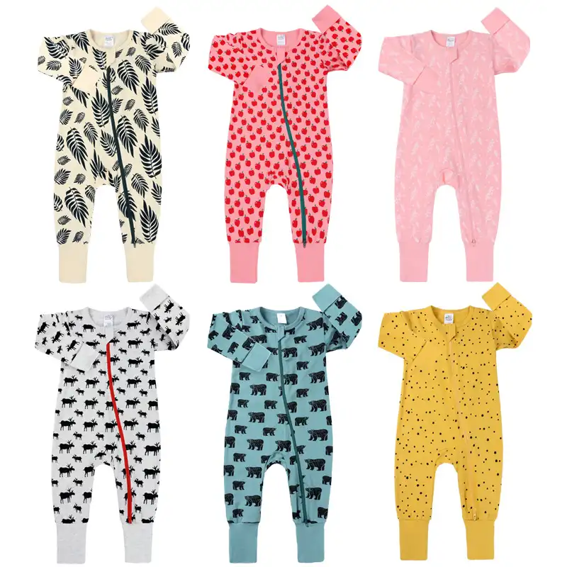 Combinaison pyjama 100% coton pour nouveau-né, barboteuse (vieux), vêtements pour bébés garçons et filles, à fermeture éclair