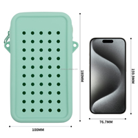 Sac à bandoulière pour téléphone portable en silicone DIY avec breloques, sangle réglable, pour filles/enfants, pochette décorative mignonne, 9 couleurs en stock