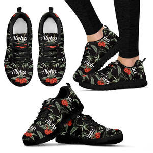 POD, zapatillas personalizadas con diseño de palmera Aloha para <span class=keywords><strong>mujer</strong></span>, <span class=keywords><strong>zapatos</strong></span> planos de malla ligera para otoño, <span class=keywords><strong>zapatos</strong></span> informales estampados para exteriores, gran oferta - Product Image 4
