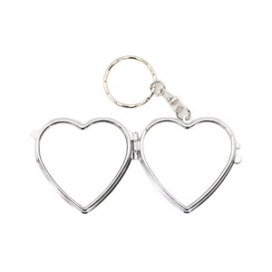 Personalizzato in metallo <span class=keywords><strong>a</strong></span> sublimazione <span class=keywords><strong>a</strong></span> forma di <span class=keywords><strong>cuore</strong></span> <span class=keywords><strong>specchio</strong></span> tascabile con portachiavi di Design moderno per compleanno Business School o madre - Product Image 2