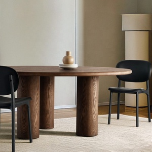 Bàn ăn tròn sang trọng hiện đại phong cách tối giản bàn ăn bằng gỗ lớn cho 6 đến 8 - Product Image 1