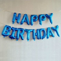 Ensemble de ballons en aluminium pour bannière joyeux anniversaire avec ficelle et paille Décoration de fête d'anniversaire Ensemble de ballons en aluminium joyeux anniversaire