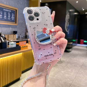 Luxe KT Miroir TPU Gradient Paillettes Avec Lentille Protecteur Téléphone étui pour <span class=keywords><strong>iphone</strong></span> 16 15 14 13 12 ProMax <span class=keywords><strong>Xs</strong></span> Couvre Bracelet Chaînes - Product Image 3