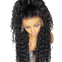 Perruque Full Lace Front Wig naturelle indienne, cheveux crépus et bouclés, 13x6, pour femmes africaines, bon marché, 360